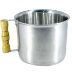 Canecão De Alumínio Fundido Polido Cabo Madeira 4 Litros