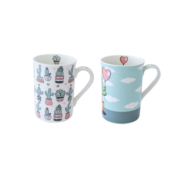 Canecas 2 (duas) De Porcelana Cactos