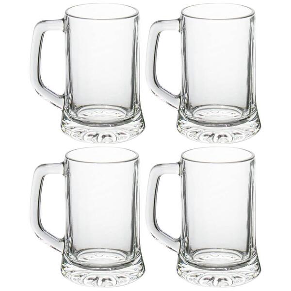 Canecas De Chopp E Cerveja De Vidro Transparente 300ml 4 Peça