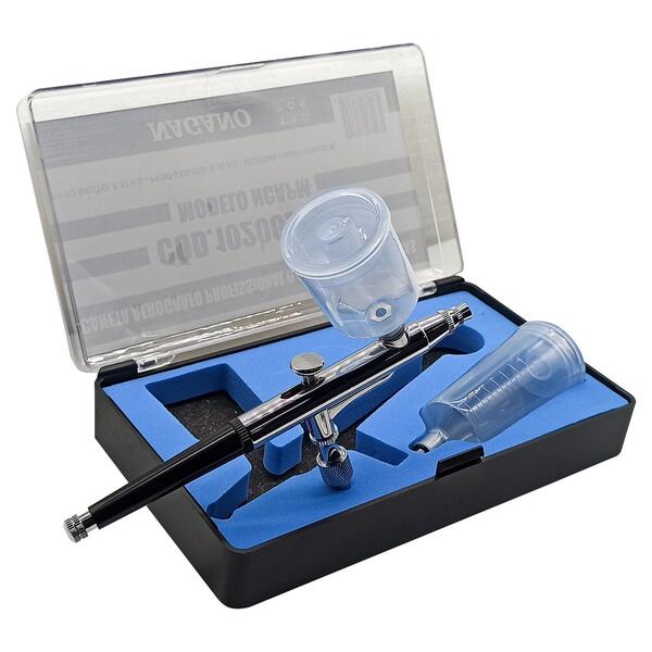 Caneta Aerógrafo Profissional 0.3mm Metálico 2 Cubas