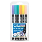 Caneta Dual Brush Pen Aquarelavel Pastel Cis 6 Cores 58.0100