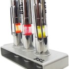 Caneta Marca Texto 3 Caneta Com 1 Suporte Cromado Kit Com 12