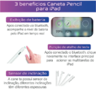 Caneta Pencil Goldensky Compatível Ipad 1.0mm Palm Rejection