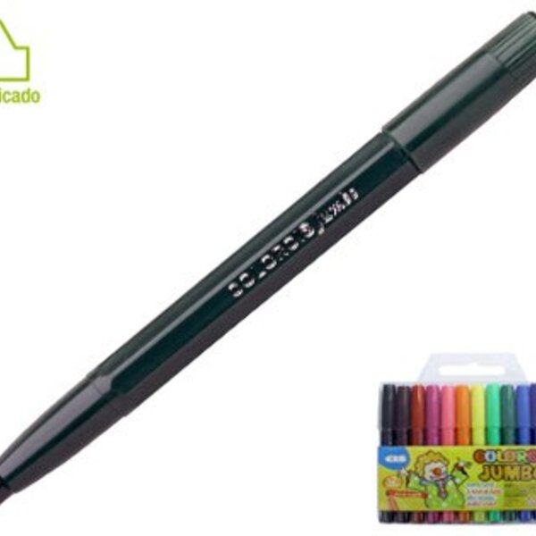 Canetinha Hidrográfica Cis Jumbo Embalagem Com 12 Cores