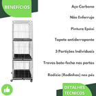 Canil Gaiola Para Pet Shop Banho E Tosa 3 Lugares Branco