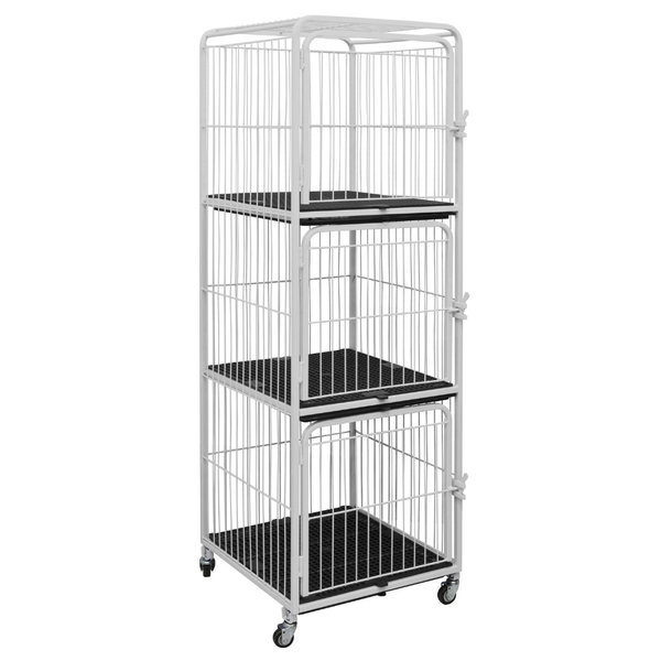 Canil Gaiola Para Pet Shop Banho E Tosa 3 Lugares Branco