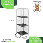 Canil Gaiola Para Pet Shop Banho E Tosa 3 Lugares Branco