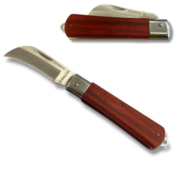 Canivete Multifuncional Em Aço Inox Ponta Curva - Starfer