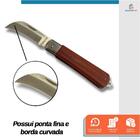 Canivete Multifuncional Em Aço Inox Ponta Curva - Starfer