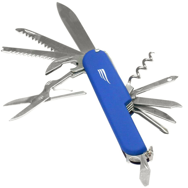 Canivete Multiuso Zeus Nautika Aço Inox 420 Com 15 Funções Az