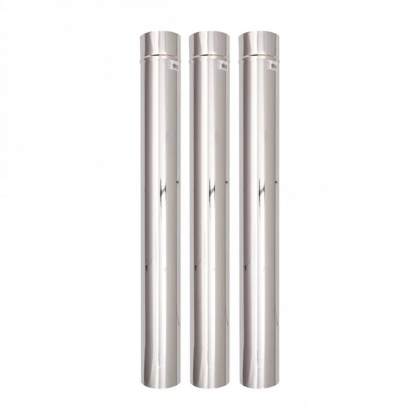 Cano Chaminé Inox 150mm X 1m X 3un + Joelho + Sputiniki
