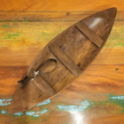 Canoa Indígena Madeira Lei com Remo 35cm - Amazônia - Itaúba