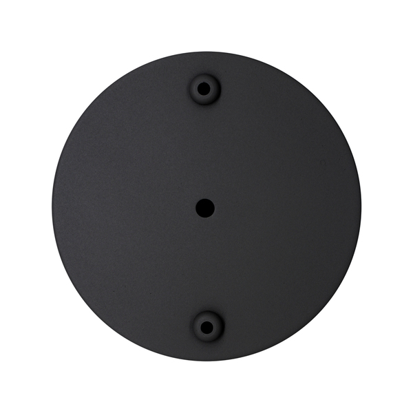 Canopla Com Dois Furos Em Aluminio Preto