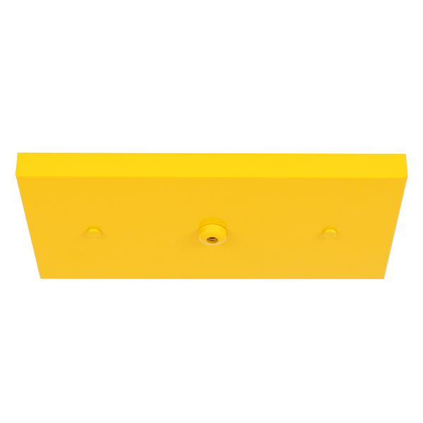Canopla para Pendente Retangular 3 Lâmpadas Metal Amarelo