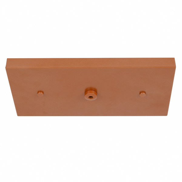 Canopla para Pendente Retangular 3 Lâmpadas Metal Cobre