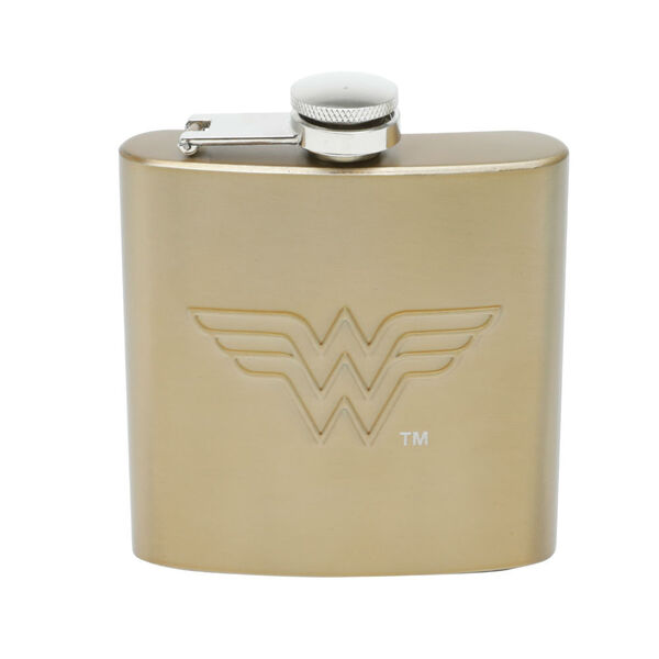 Cantil Aço Inox Mulher Maravilha Logo Dourado 170 Ml