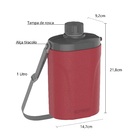 Cantil Térmico 1l Garrafa De Água Vermelha Safari Soprano