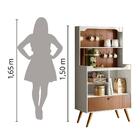 Cantinho Do Café Aparador Off White Perolizado Marrom Ripado