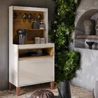 Cantinho Do Café Flow Com 2 Portas E Pés De Madeira Maciça