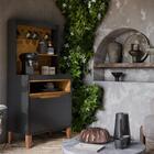 Cantinho Do Café Flow Com 2 Portas E Pés De Madeira Maciça