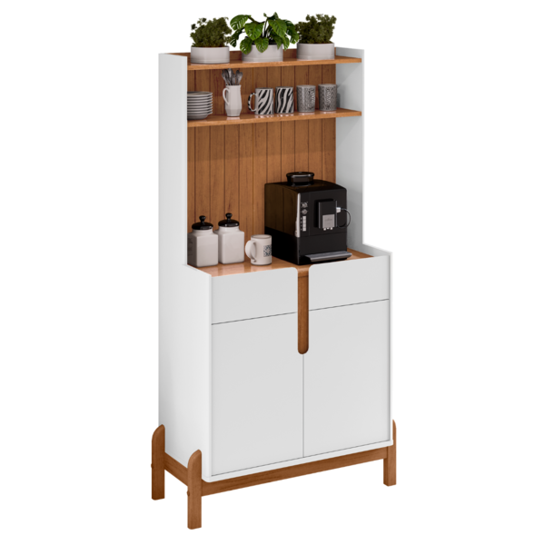 Cantinho Do Café Retrô 2 Portas Chester Branco Cedro