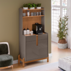 Cantinho Do Café Retrô 2 Portas Chester Cinza Perola Cedro