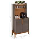 Cantinho Do Café Retrô 2 Portas Chester Cinza Perola Cedro