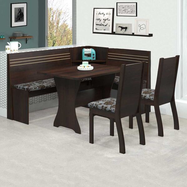 Canto Alemão Bis 5 Lugares 11679 Ameixa/cobre - Mobilarte Móv