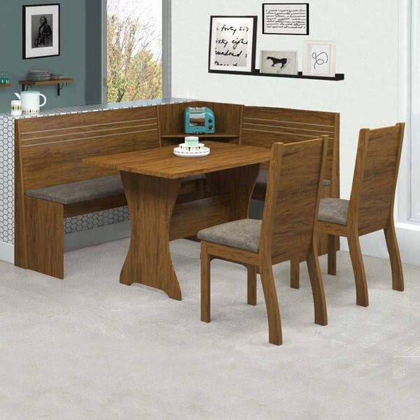 Canto Alemão Bis 5 Lugares 11680 Seda/malta - Mobilarte Móveis