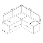 Canto Alemão com Baú Syrah com tampo de Vidro com 2 Cadeiras