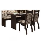 Canto Alemão Roma 5 Lugares Nogueira/brownie - Viero Móveis