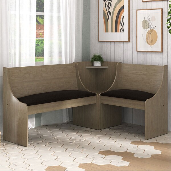 Canto Alemão Sem Mesa Nogal - Hecol Móveis