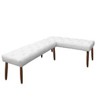 Canto Alemão Suede Branco Assento 1 20x0 75 - Dominic Decor