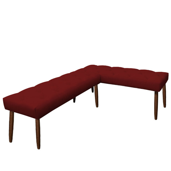 Canto Alemão Suede Vinhoo Assento 1 20x0 75 - Dominic Decor