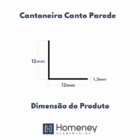 Cantoneira Alumínio Para Canto Parede 1/2 - 12mm X 12mm - Hom