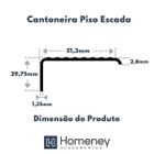 Cantoneira Autocolante Em Alumínio Para Degrau Escada 50mm X