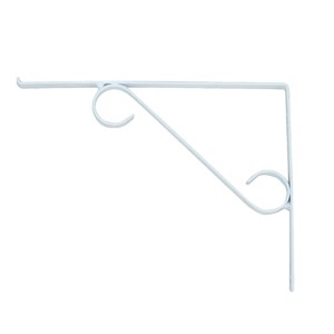 Foto de Cantoneira Branca Suporte Mão Francesa Em S P/ Vidro 30x50cm