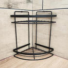 Cantoneira Dupla Angra Preto Fosco Suporte De Banheiro Para S