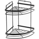 Cantoneira Dupla Angra Preto Fosco Suporte De Banheiro Para S