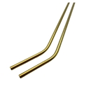 Canudo De Inox Dourado 2 Peças Reutilizável Curvo Fineza