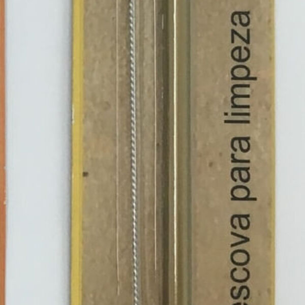 Canudo Dourado Em Inox Com Escova 20cm Milk Home