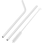 Canudo Ecológico Reutilizáveis Em Inox C/ Escova Kit C/2