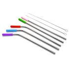 Canudos Aço Inox Ponteira Silicone Reutilizavel Reto Curvo Ki