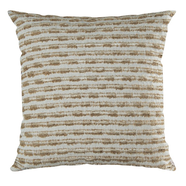 Capa Almofada Artesanal Khaki E Linho 50x50cm Concept