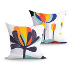 Capa Almofada Colorida Abstrato 2 Unidades 45cm X 45cm Com Zí