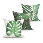 Capa Almofada Costela De Adão Verde Estampada Decorativa Kit