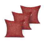Capa Almofada De Linho Vermelha Lisa 45cm X 45cm Com Zíper 3