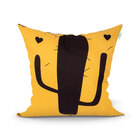 Capa Almofada Decorativa Amarela E Preta Estampada Cacto Kit