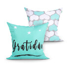 Capa Almofada Decorativa Para Sala Gratidão Tiffany Kit Com 2