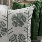 Capa Almofada Em Linho Bordada Verde 50x50cm Concept